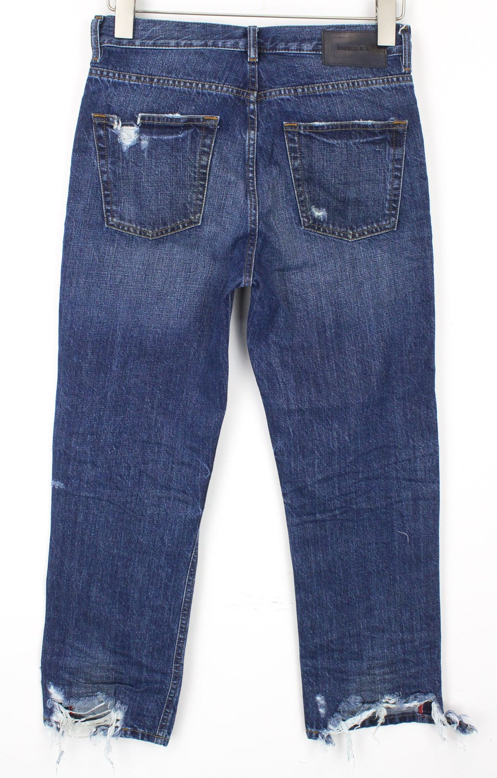 DIESEL Aryel 080AH Women Jeans W24/L32 Girls Straight Ripped Blue Pure Cotton