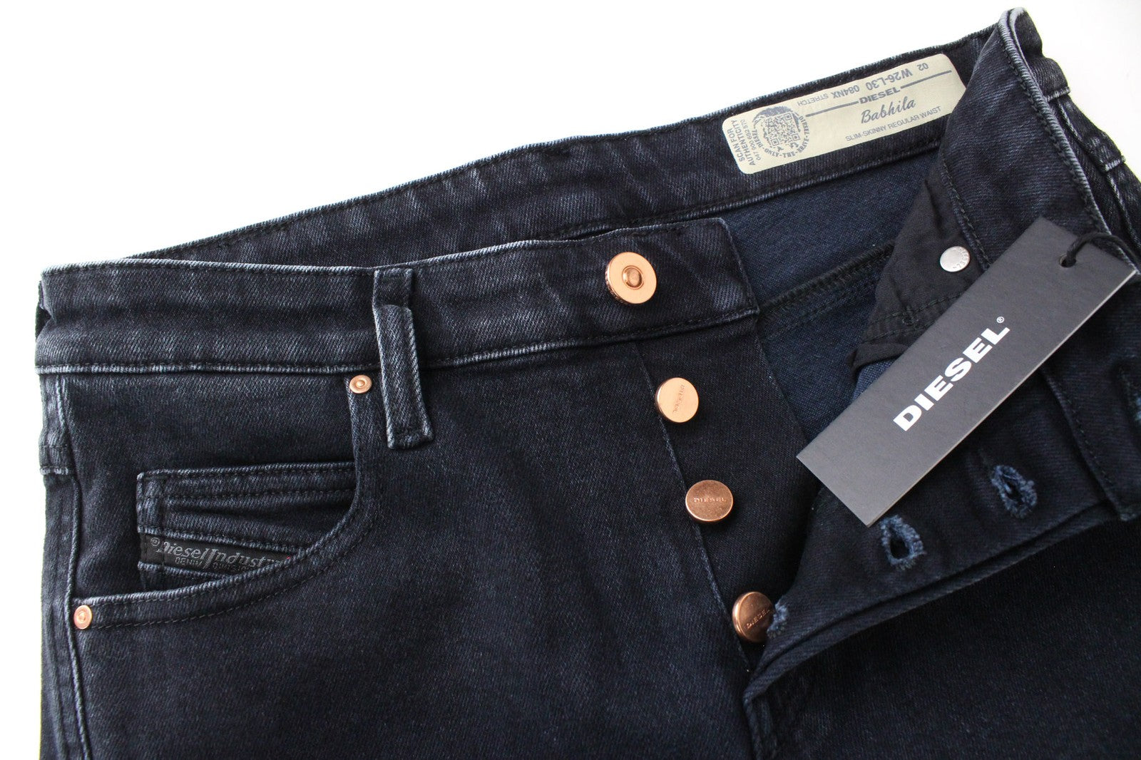 DIESEL Babhila 084NX Women Jeans W26/L30 Slim-Skinny Dark Blue Cotton Stretch