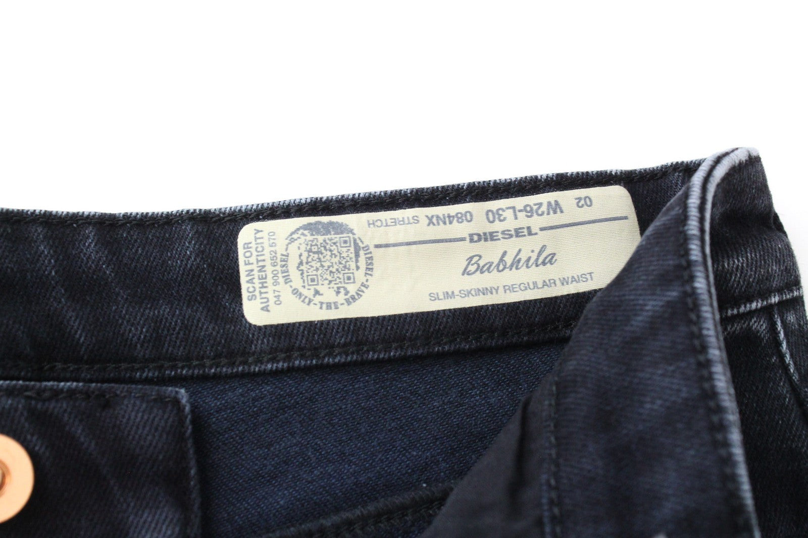 DIESEL Babhila 084NX Women Jeans W26/L30 Slim-Skinny Dark Blue Cotton Stretch