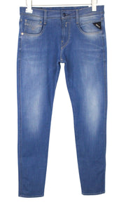 REPLAY Anbass Men Jeans W30/L32 Slim Fit Washed Cotton Stretch Blue 5-Pocket