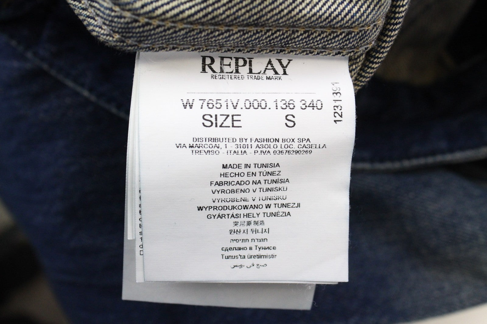 REPLAY Women Jacket S Cropped Casual Blue Cotton Wash Collared Button-Up Denim
