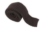 SUITSUPPLY Men Tie ~150 x 6 cm Dark Brown Pure Wool Knitted Squared-End