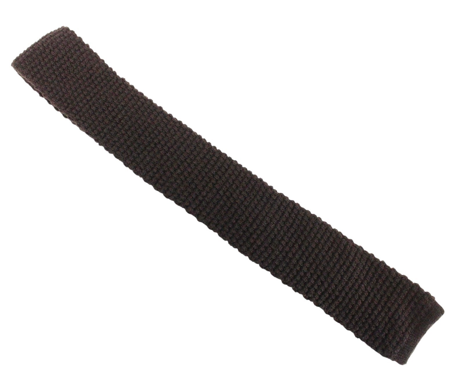 SUITSUPPLY Men Tie ~150 x 6 cm Dark Brown Pure Wool Knitted Squared-End