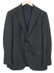 SUITSUPPLY Lazio Men Blazer UK44R Dark Grey Melange Slim Classic Pure Wool S110