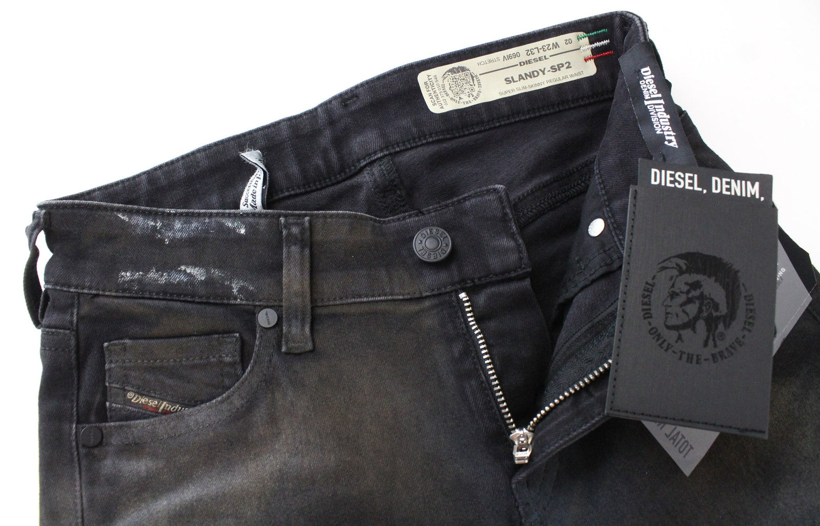 DIESEL Slandy-SP2 069IV Women Jeans W23/L32 Blue Stretch Super Slim Skinny Girls