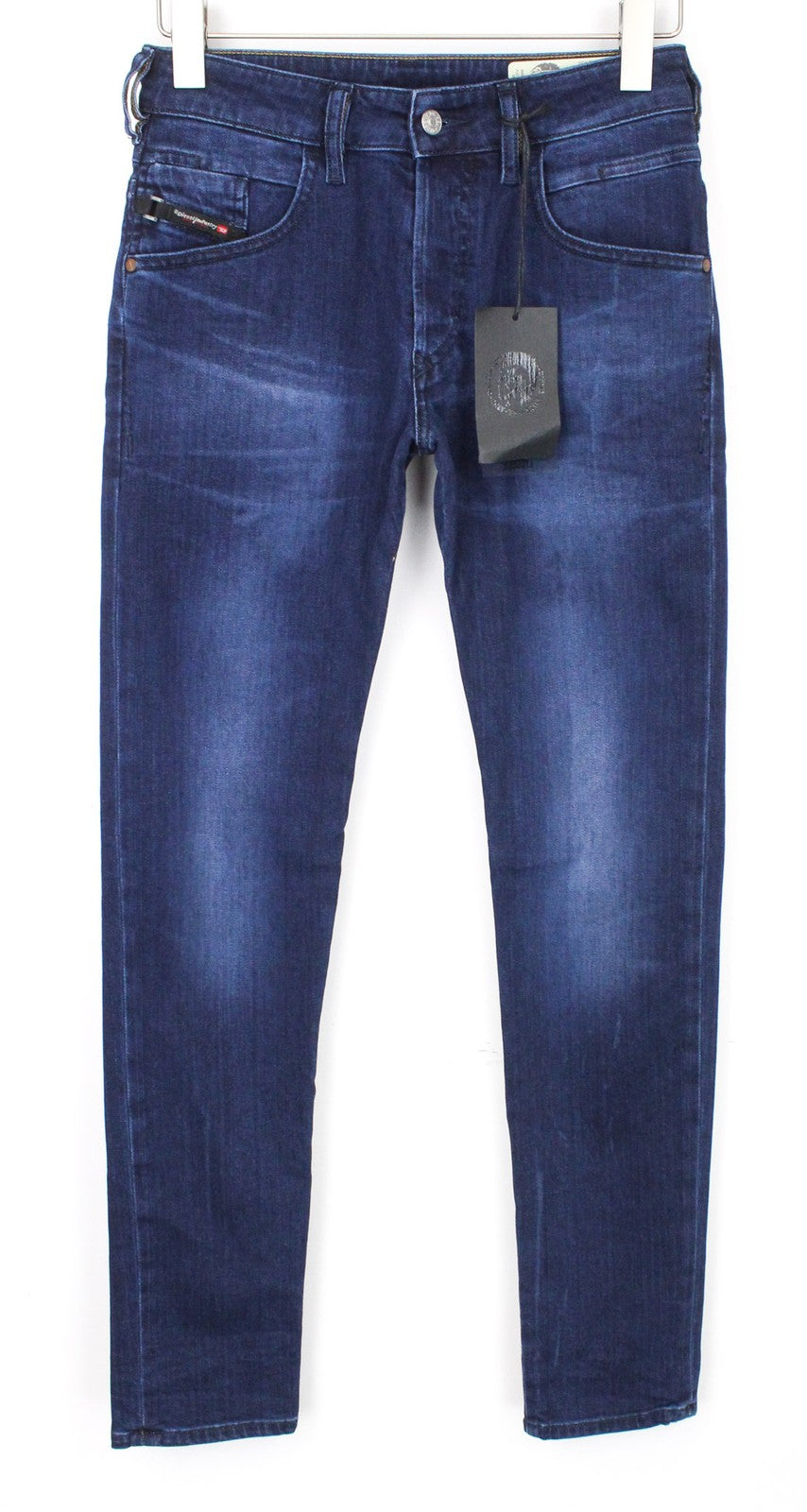 DIESEL D-Bazer 083AT Men Jeans W26/L32 Dark Blue Stretch Tapered Boys Button-Fly
