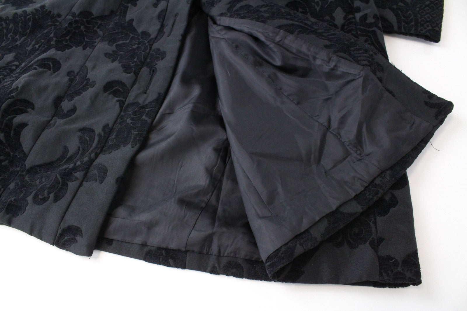 DESIGUAL Dable Women Coat EU38 Black Designer Mid-Length Jacquard Patterned