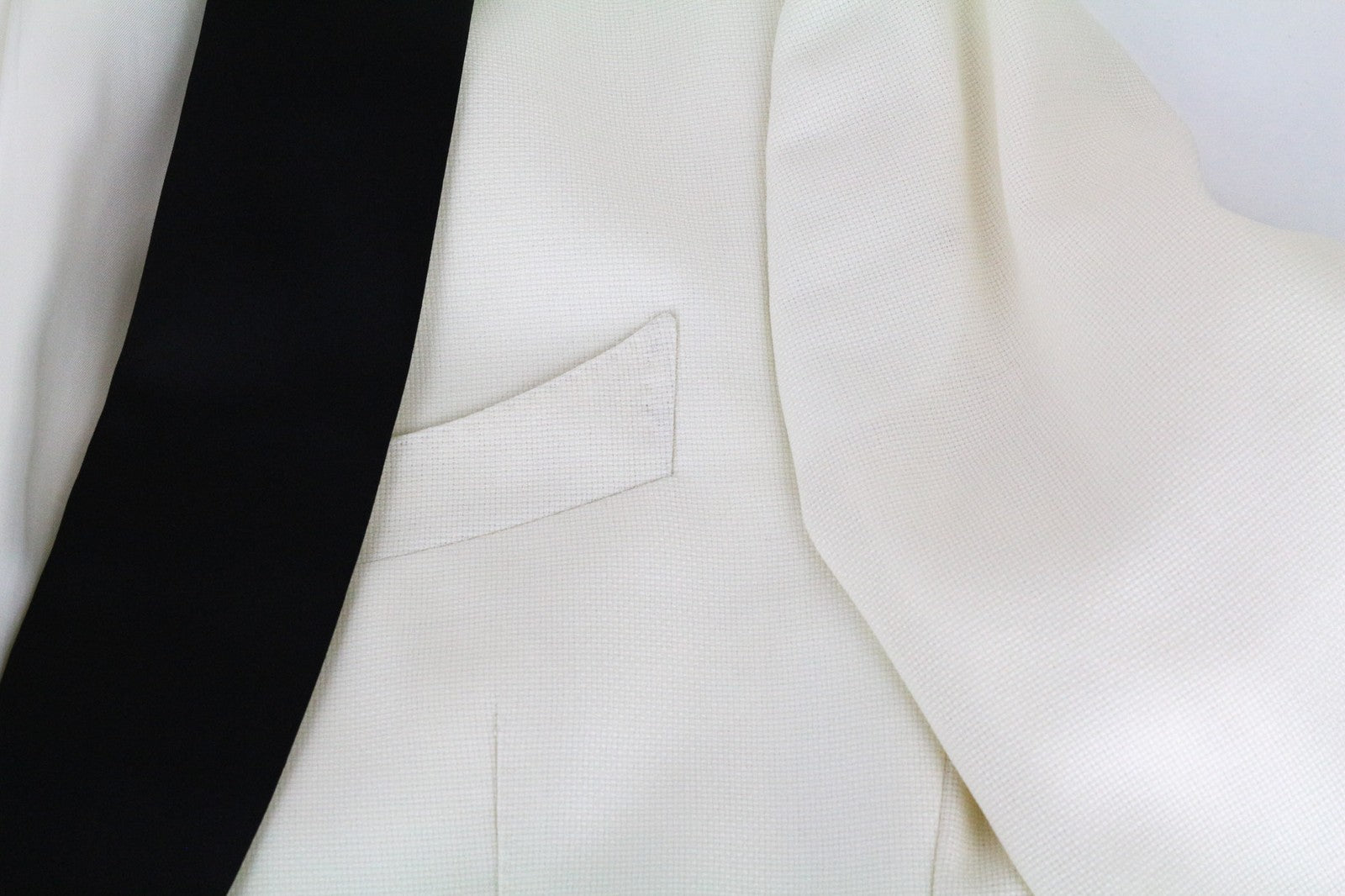 SUITSUPPLY La Spalla Men Suit UK42S Tux Off-White Black Pure Wool Formal 2 Piece