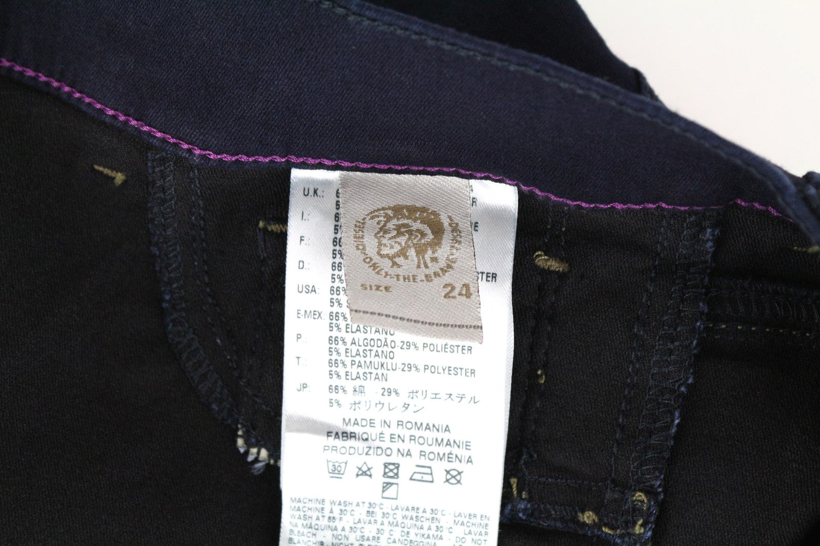 DIESEL Livier 0881B Women Jeans W24 Girls Jegging Super Slim Blue Cotton Stretch
