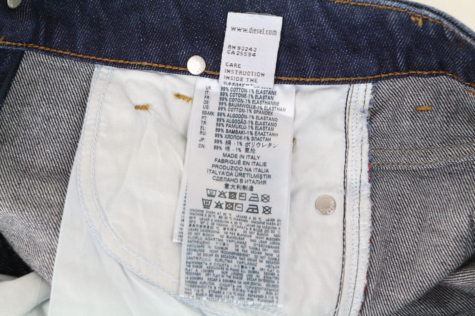 DIESEL D-Rifty 0092I Women Jeans W24/L30 Girls Slim Blue Cotton Stretch Ripped