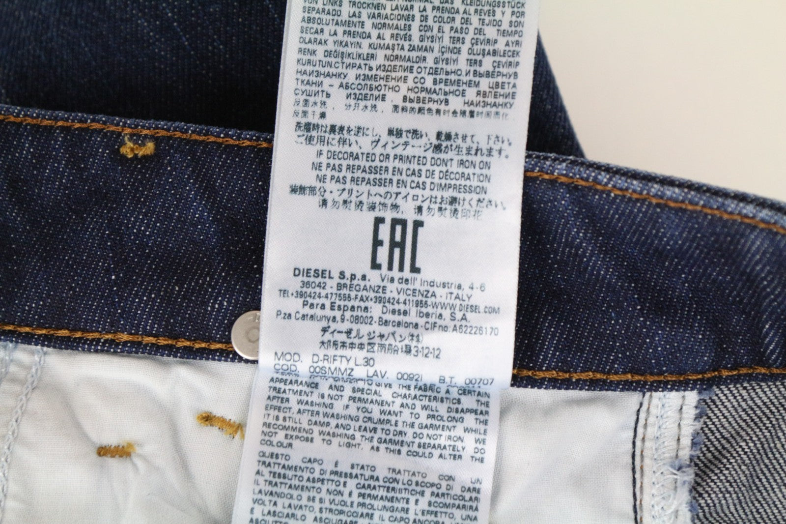 DIESEL D-Rifty 0092I Women Jeans W24/L30 Girls Slim Blue Cotton Stretch Ripped