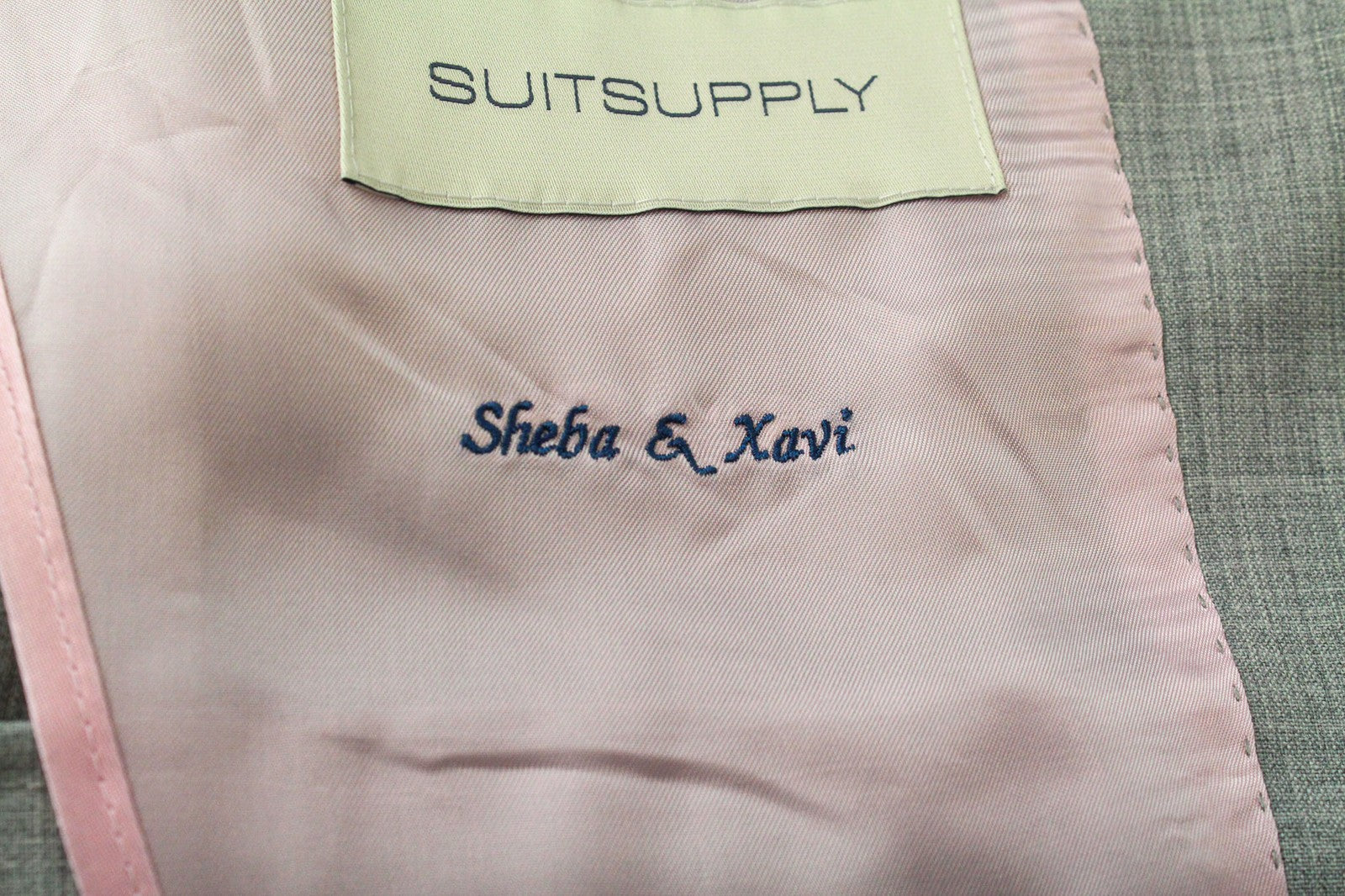 SUITSUPPLY La Spalla Men Suit UK34R Grey Slim 2-Piece Melange Pure Wool S120s