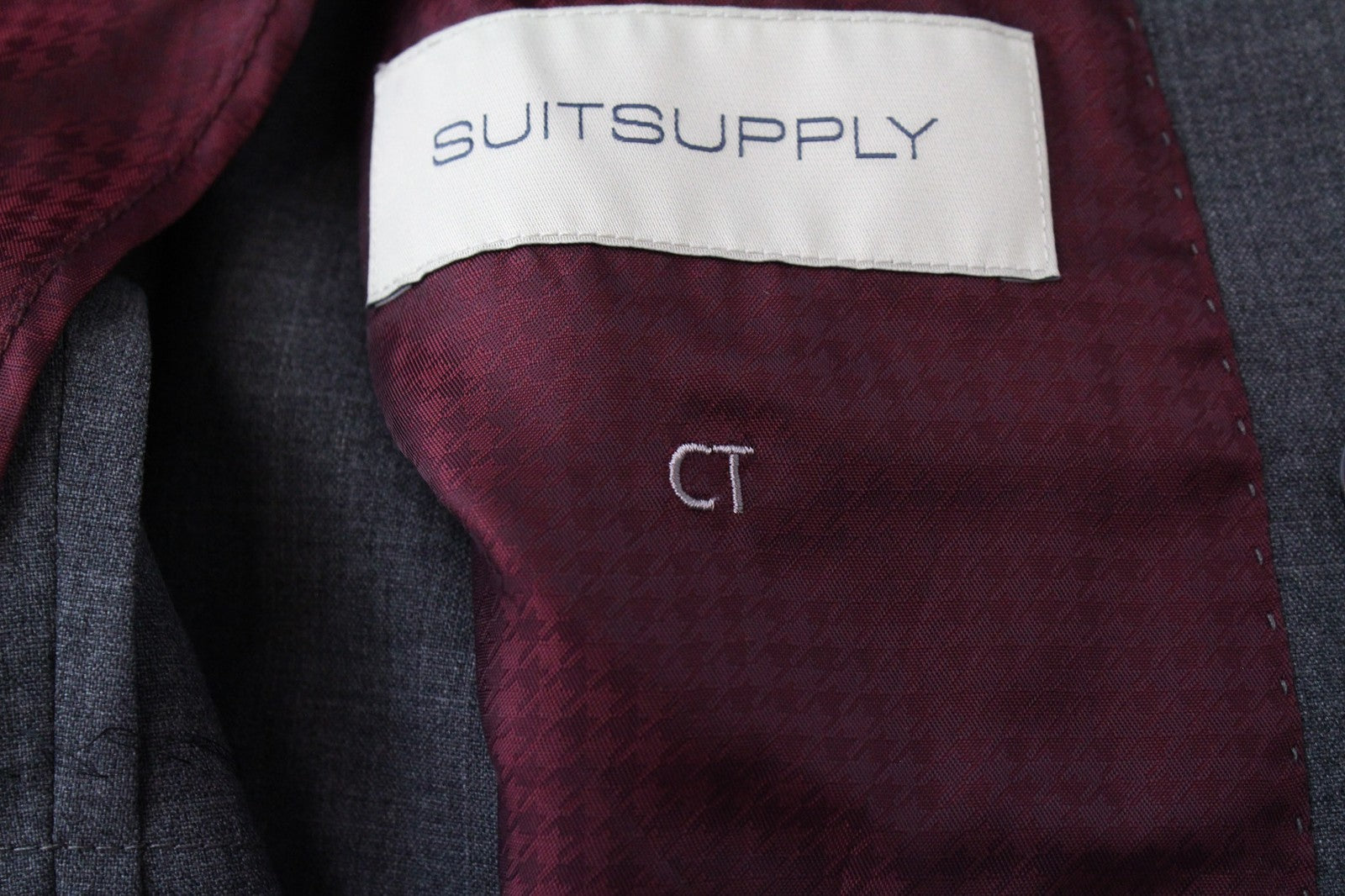 SUITSUPPLY La Spalla Men Suit UK30R Grey Slim 2-Piece Two-Row Melange Wool S120s