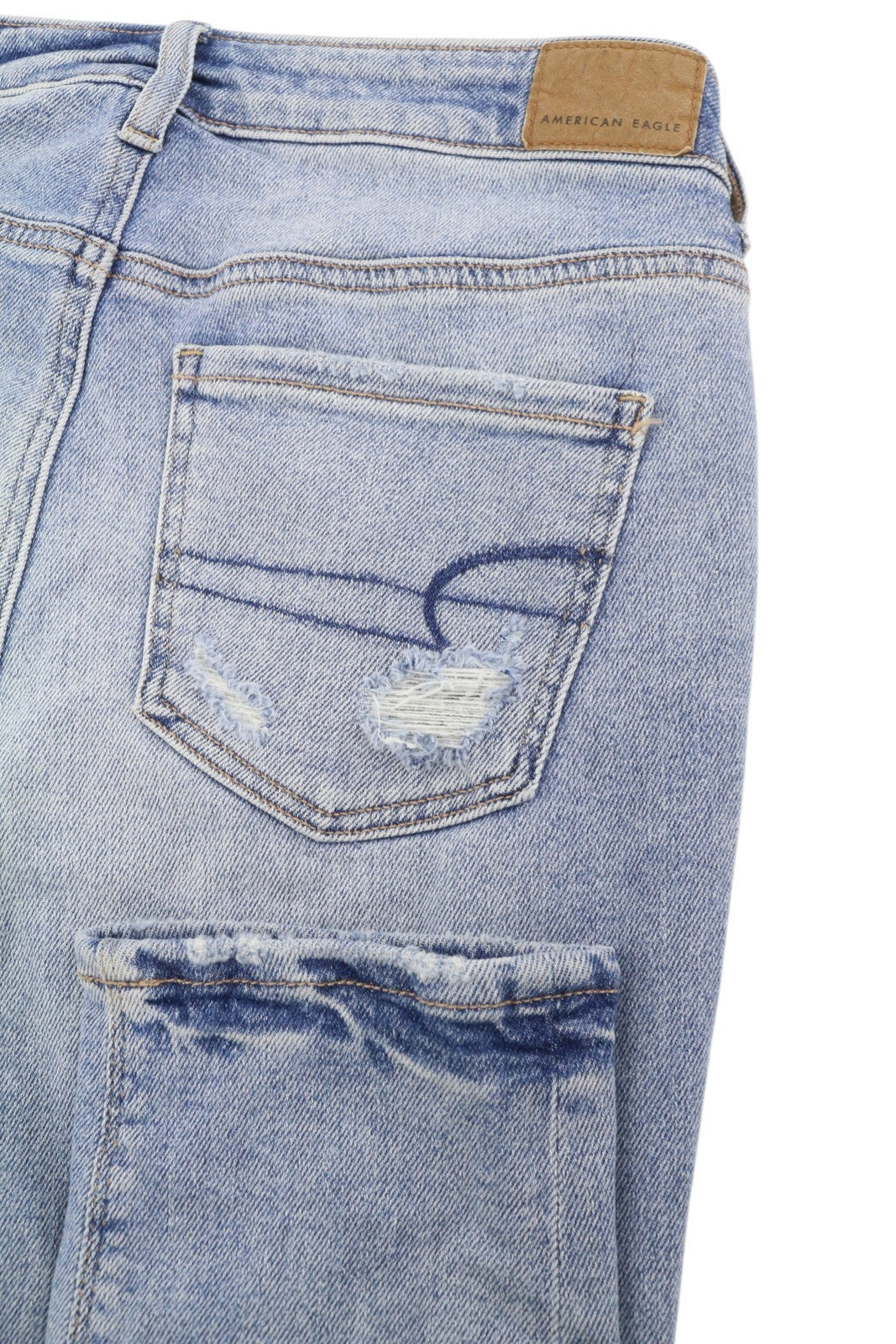 AMERICAN EAGLE OUTFITTERS Tomgirl Women's Jeans W25 Sky Slashed Stretch