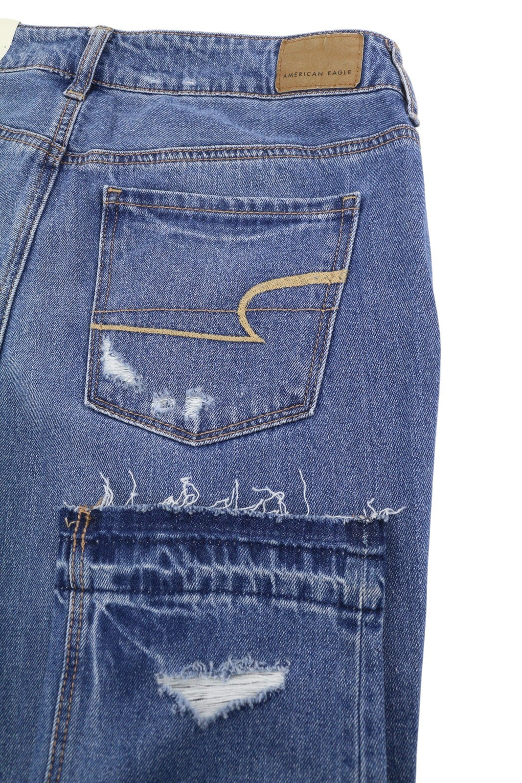 AMERICAN EAGLE OUTFITTERS Tomgirl Women's Jeans W27 Shadow Patch Distress