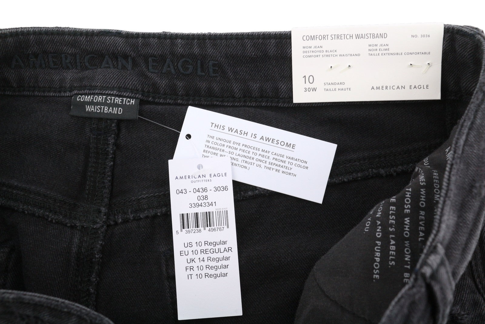 AMERICAN EAGLE OUTFITTERS Mom Women's Jeans W30 Stretch Waist Distressed