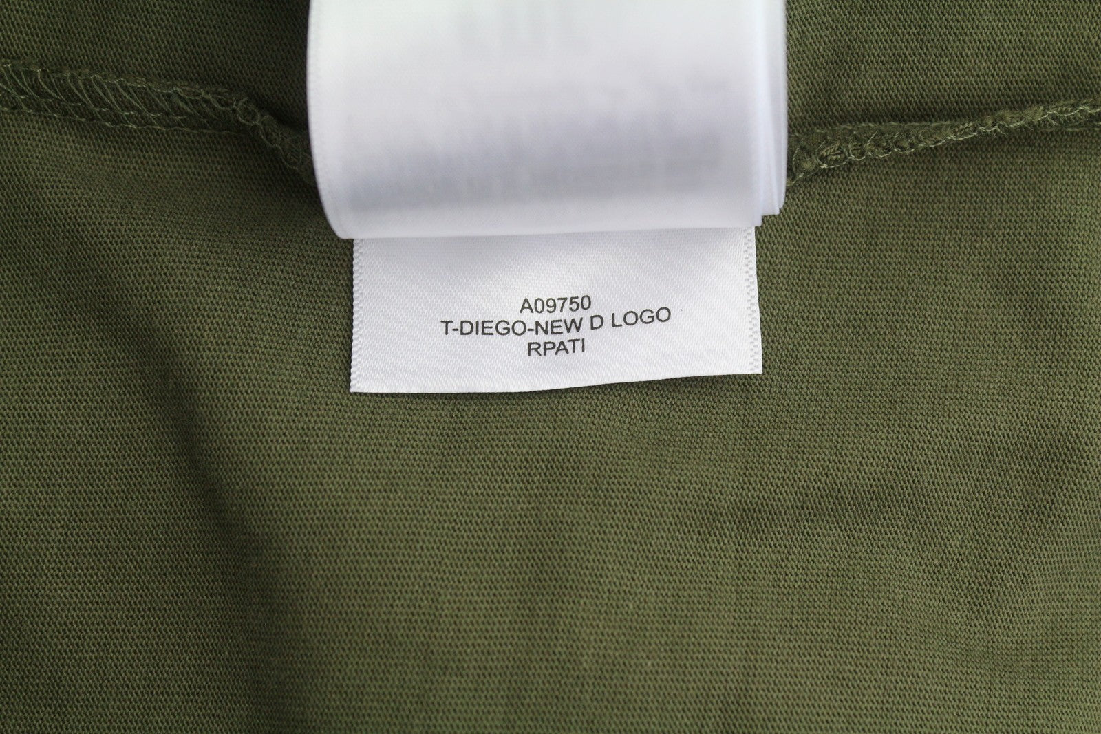 DIESEL T-Diego New D Logo Men T-Shirt XL Khaki Green Cotton Tricot Short Sleeve