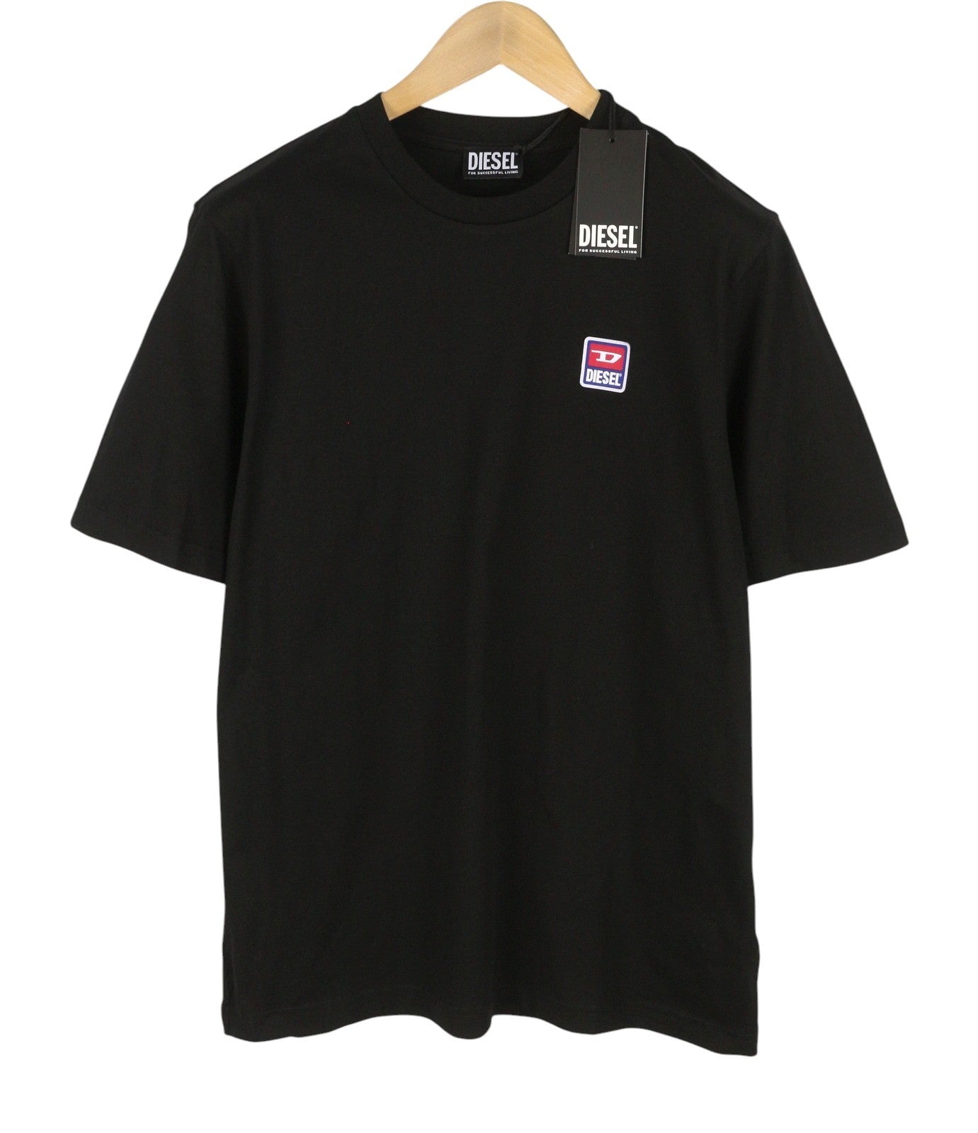 DIESEL T-Just 16 Men T-Shirt 3XL Black Cotton Tricot Crew Neck Short Sleeve