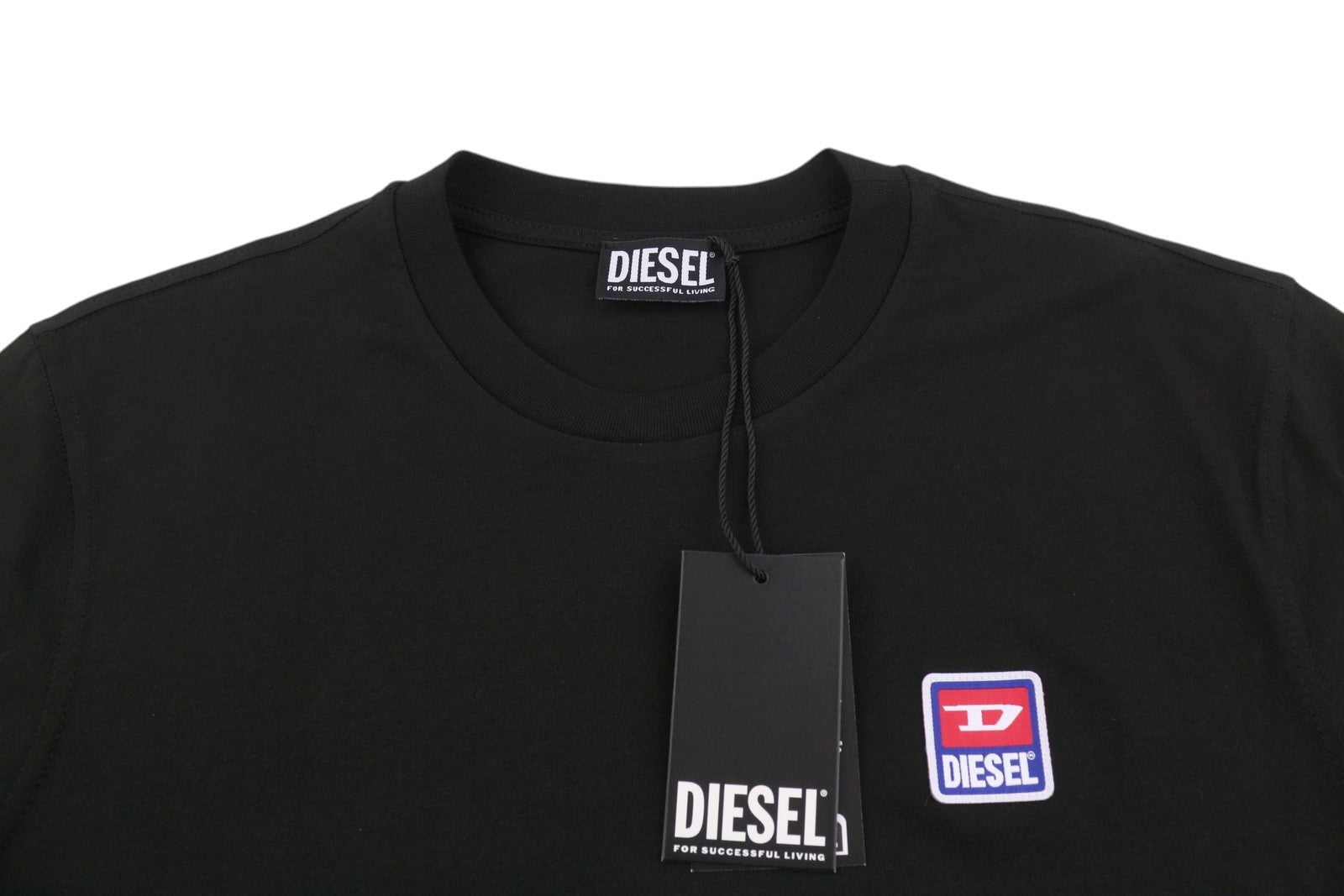 DIESEL T-Just 16 Men T-Shirt 2XL Black Cotton Tricot Crew Neck Short Sleeve