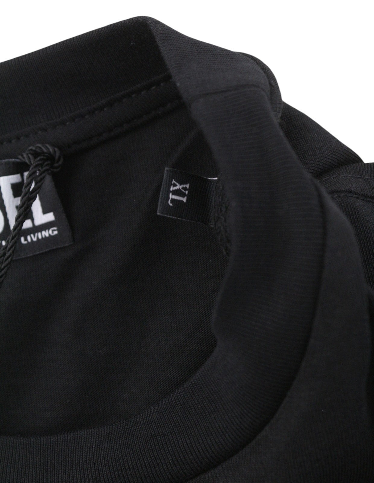 DIESEL T-Just-K30 Men T-Shirt XL Black Cotton Tricot Crew Neck Short Sleeve