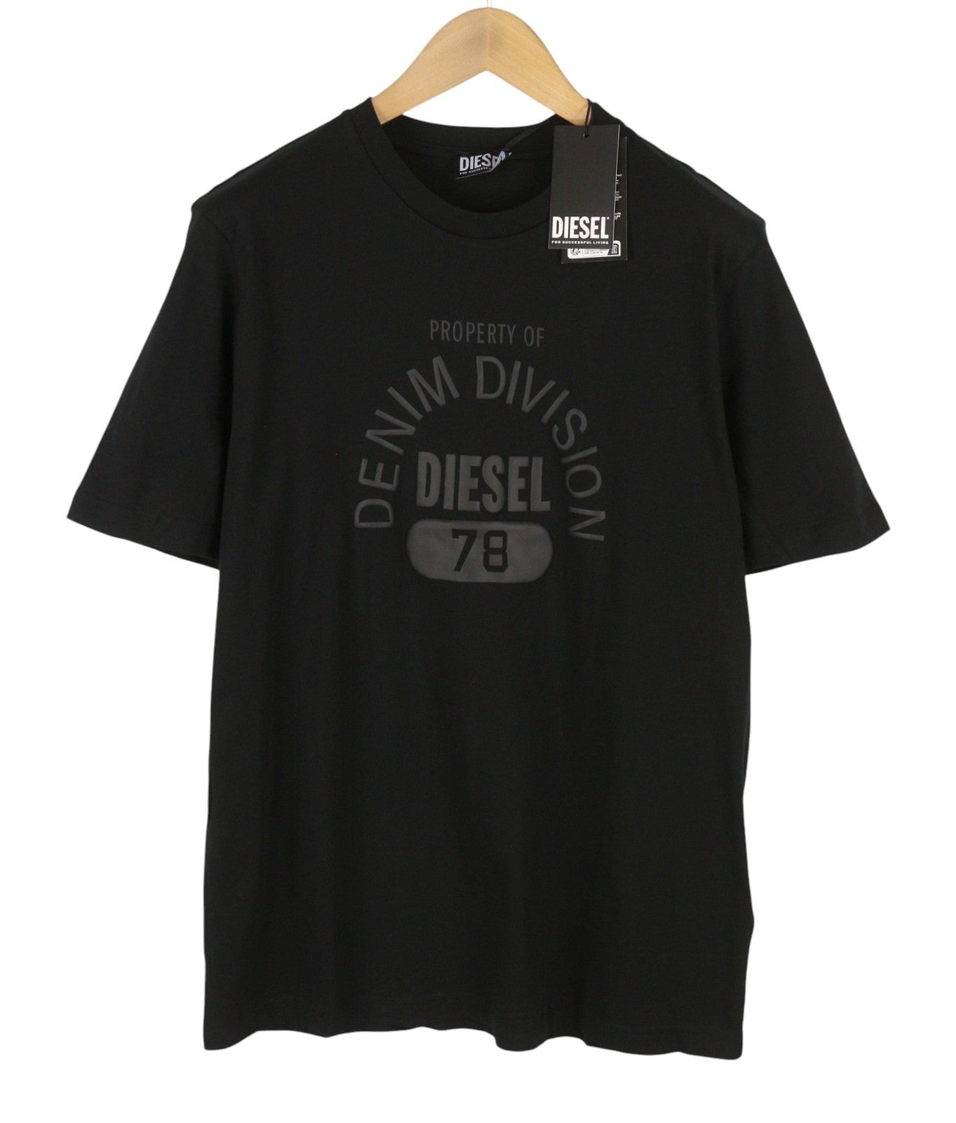 DIESEL T-Just-E17-Out Men T-Shirt XL Black Cotton Tricot Crew Neck Short Sleeve