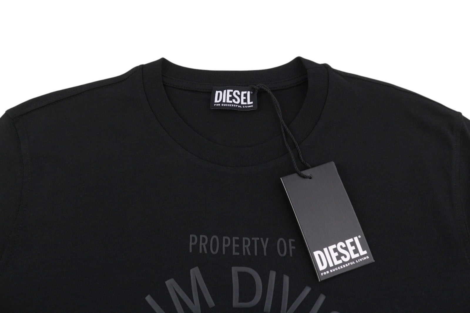 DIESEL T-Just-E17-Out Men T-Shirt XL Black Cotton Tricot Crew Neck Short Sleeve