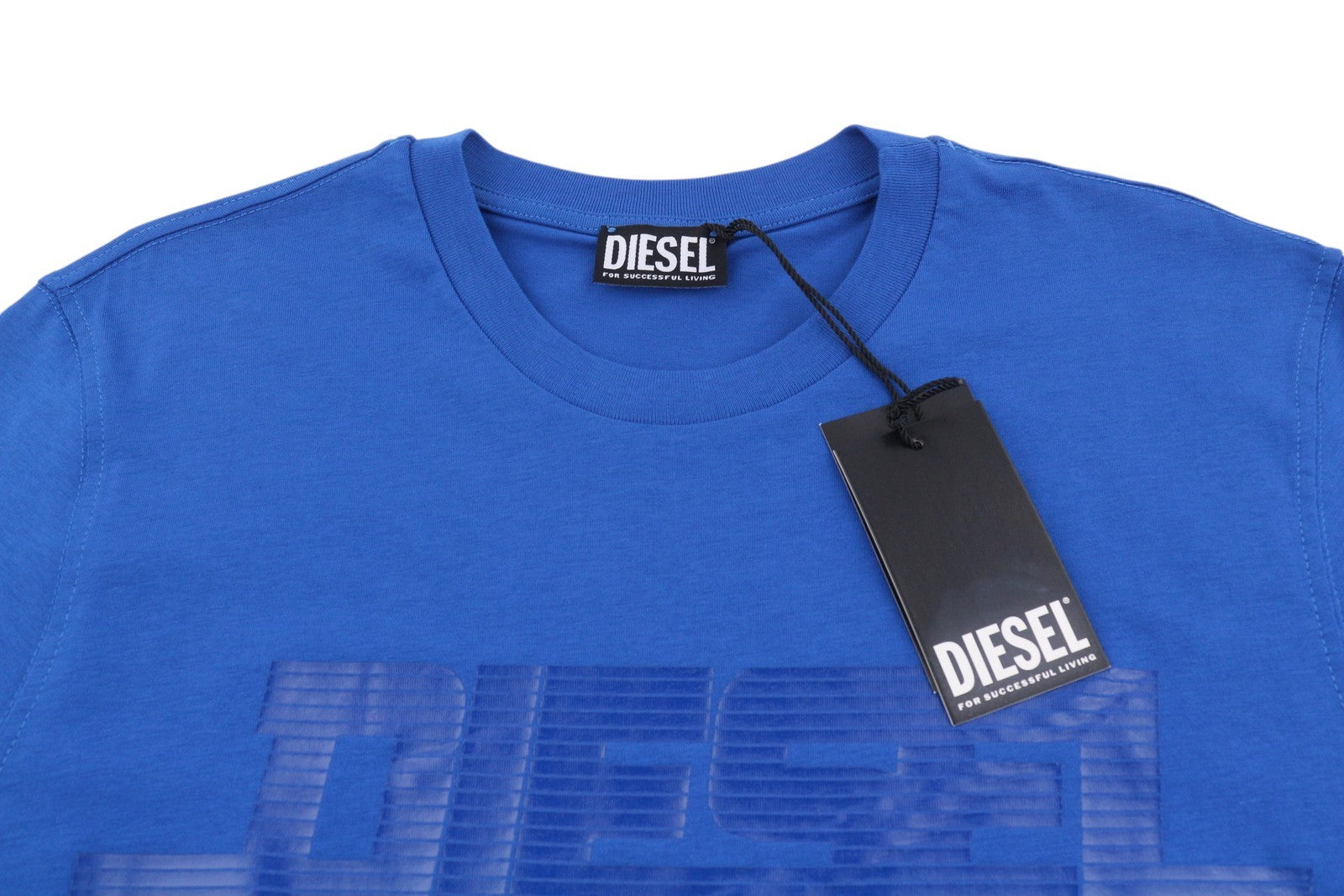 DIESEL T-Just 12-5 Men T-Shirt 2XL Blue Cotton Tricot Short Sleeved