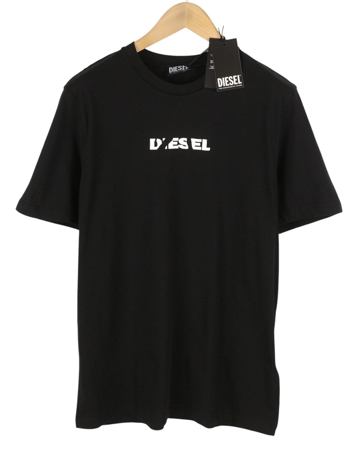DIESEL T-Just 250231 Off Men T-Shirt 2XL Black Cotton Tricot Crew Short Sleeve