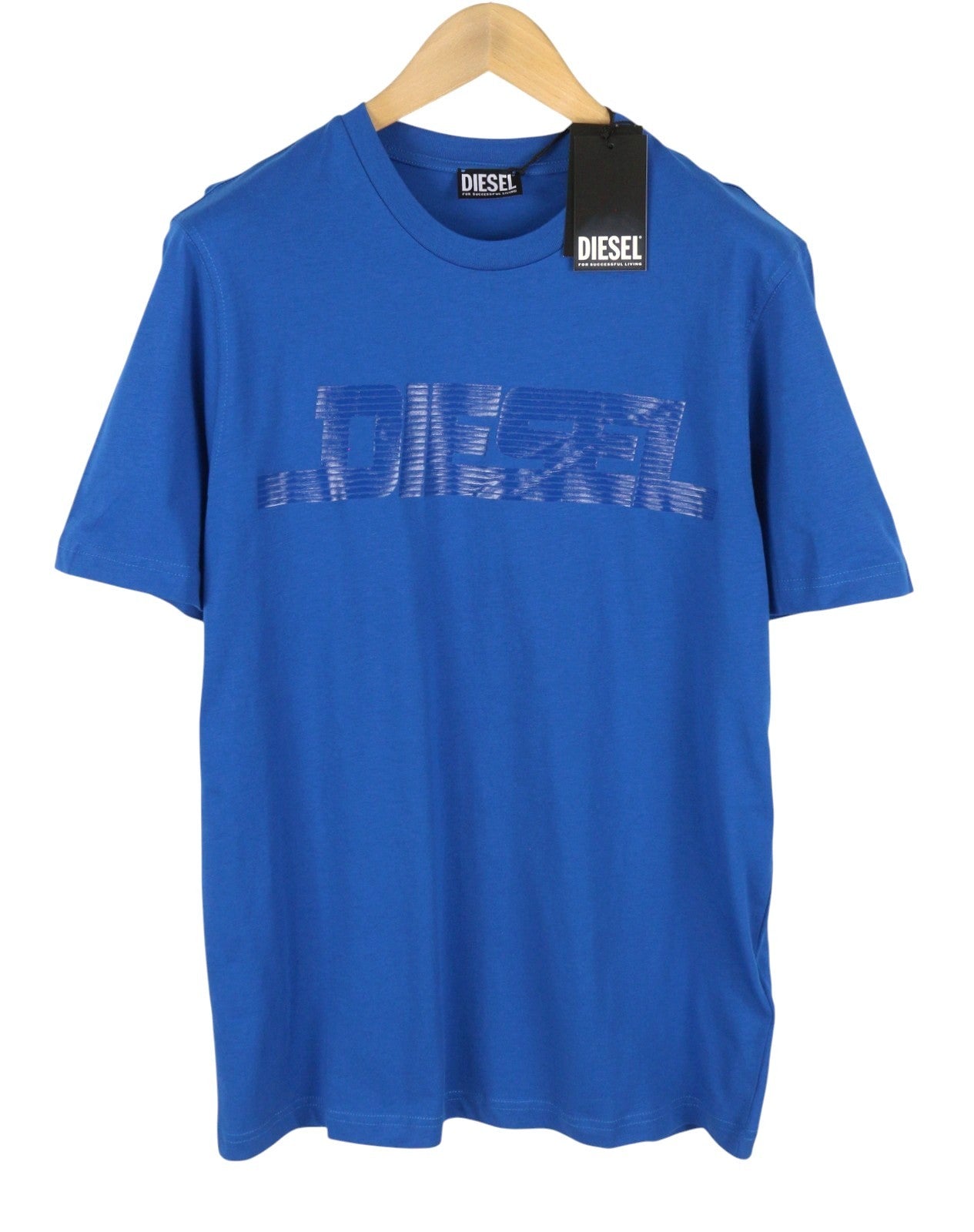 DIESEL T-Just 12-5 Men T-Shirt XL Blue Cotton Tricot Short Sleeved