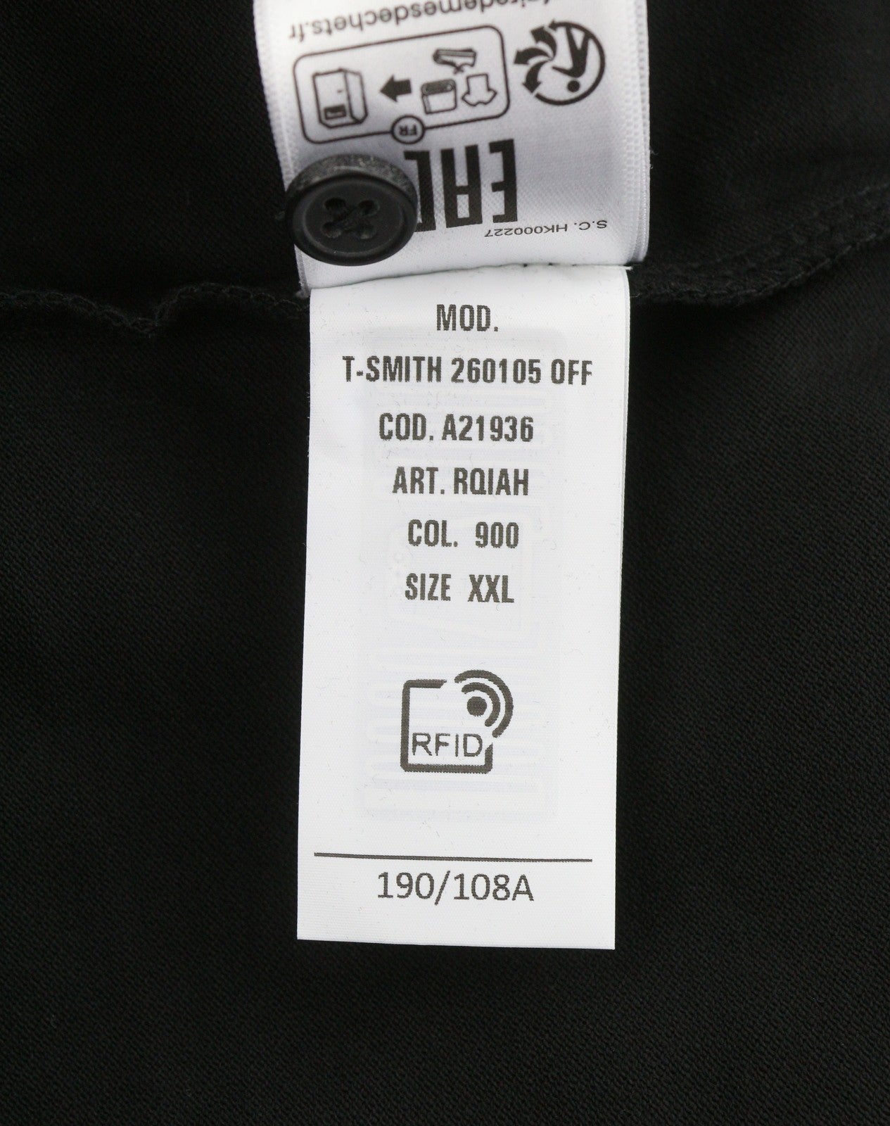 DIESEL T-Smith 260105 Off Men Polos 2XL Black Front Logo Short Sleeve