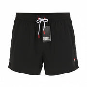 DIESEL Bmbx-Nico-Patch Men Swimwear M Black Elastic Drawstring Waist Beach