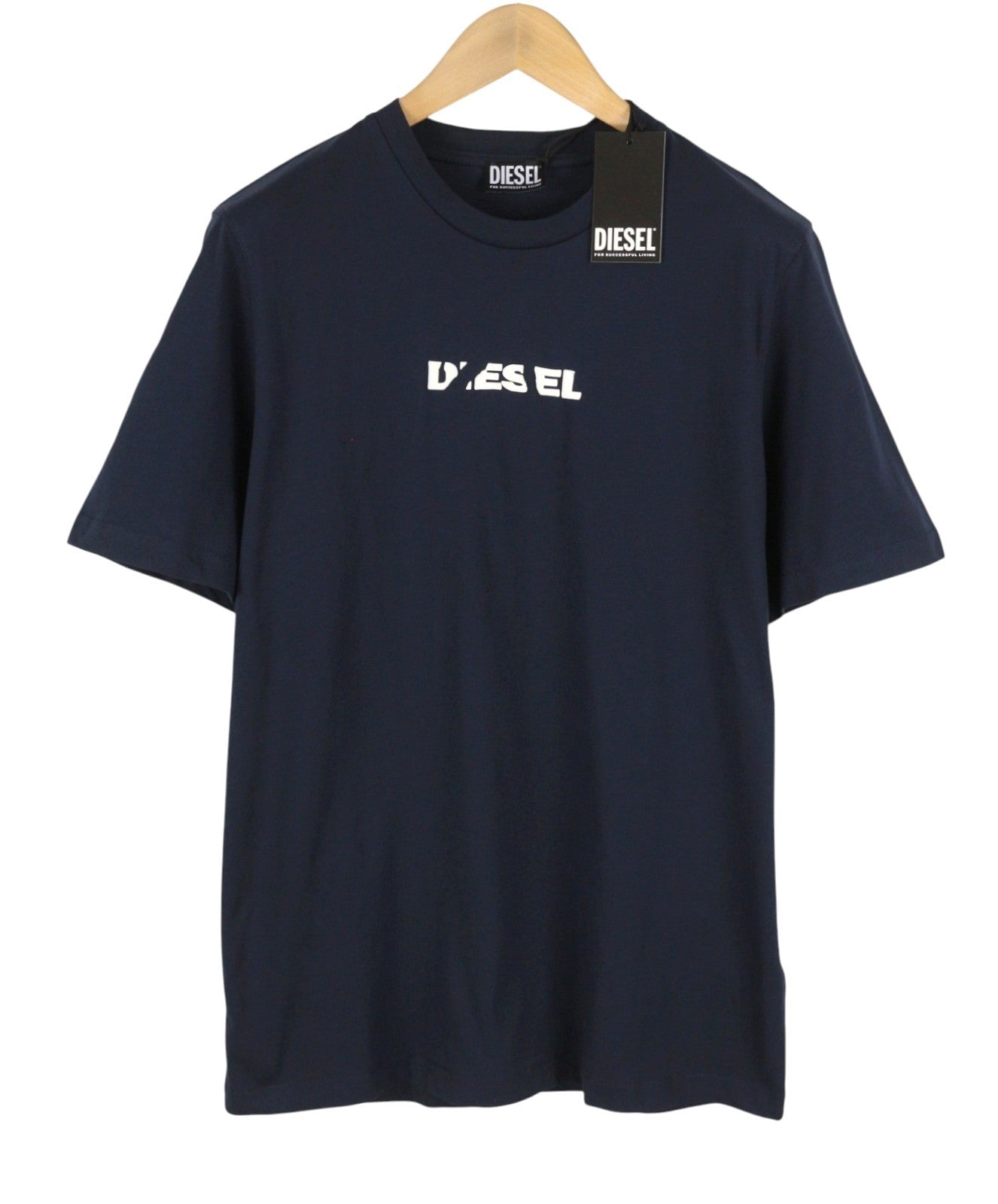DIESEL T-Just 250231 Off Men T-Shirt XL Blue Cotton Tricot Crew Short Sleeve