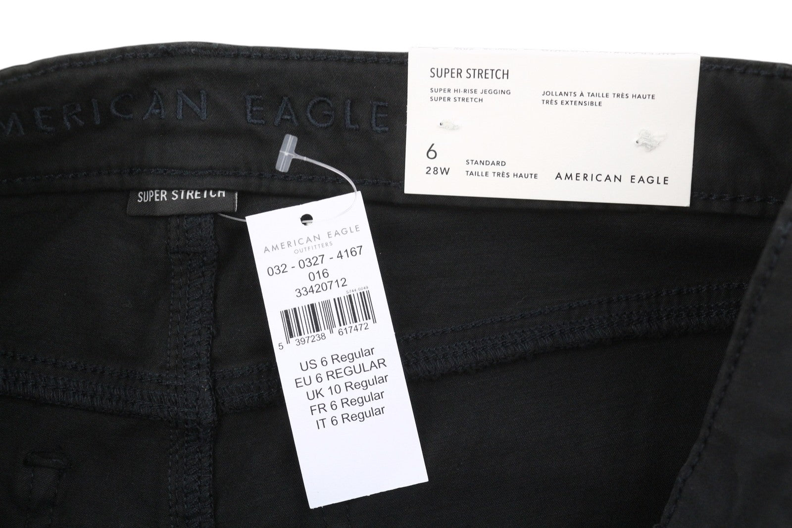 AMERICAN EAGLE OUTFITTERS Super Hi-Rise Jegging Women's Trousers W28 Stretch