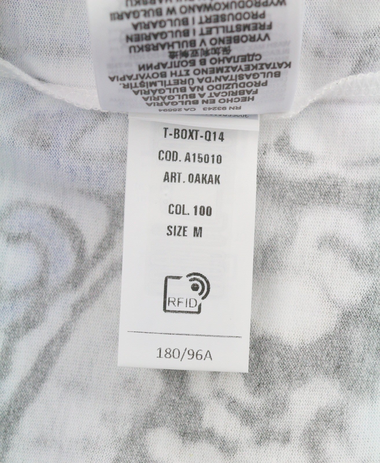 DIESEL T-Boxt-Q14 Men T-Shirt M White Patterned Cotton Tricot Short Sleeve