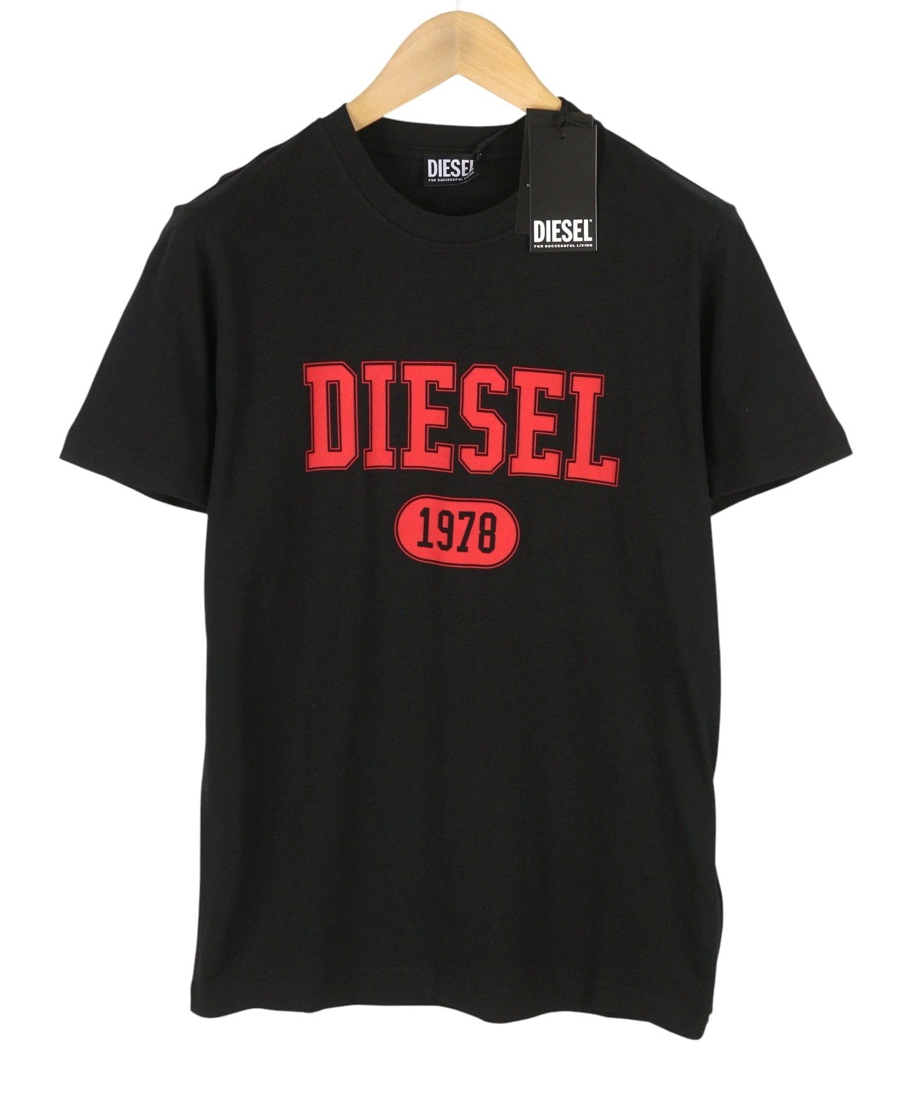 DIESEL T-Diegor 1-A Men T-Shirt 2XL Black Cotton Tricot Crew Neck Short Sleeve
