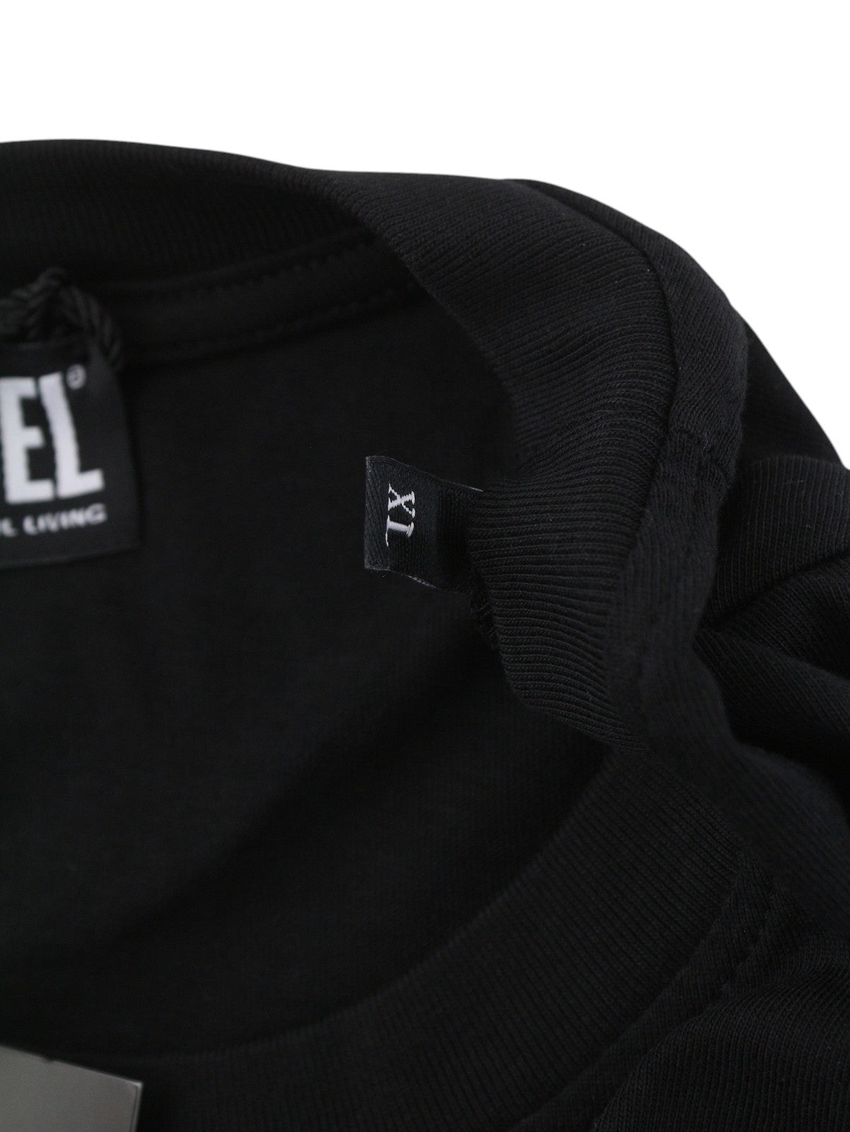 DIESEL T-Diegor 1-A Men T-Shirt XL Black Cotton Tricot Crew Neck Short Sleeve