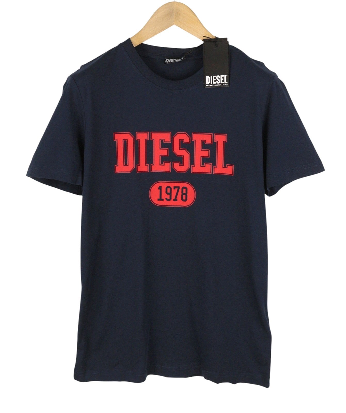 DIESEL T-Diegor 1-A Men T-Shirt 2XL Blue Cotton Tricot Crew Neck Short Sleeve