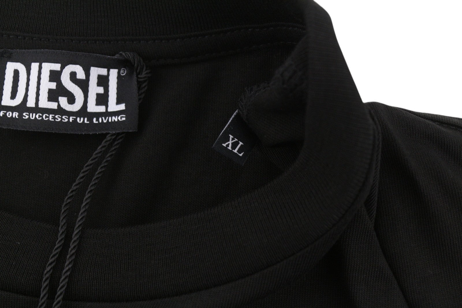 DIESEL T-Just 16 Men T-Shirt XL Black Cotton Tricot Crew Neck Short Sleeve