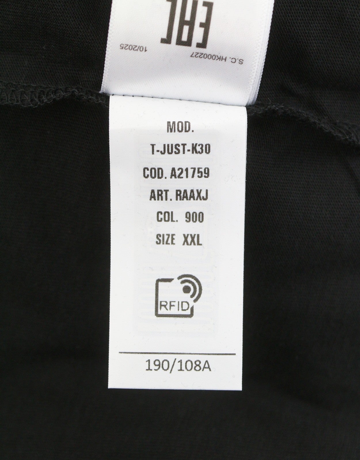 DIESEL T-Just-K30 Men T-Shirt 2XL Black Cotton Tricot Crew Neck Short Sleeve