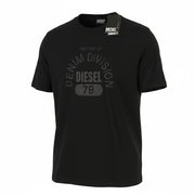 DIESEL T-Just-E17-Out Men T-Shirt L Black Cotton Tricot Crew Neck Short Sleeve