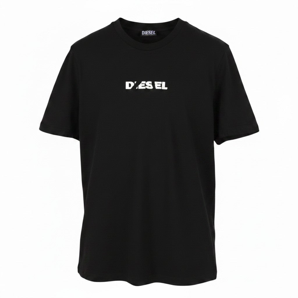 DIESEL T-Just 250231 Off Men T-Shirt L Black Cotton Tricot Crew Short Sleeve