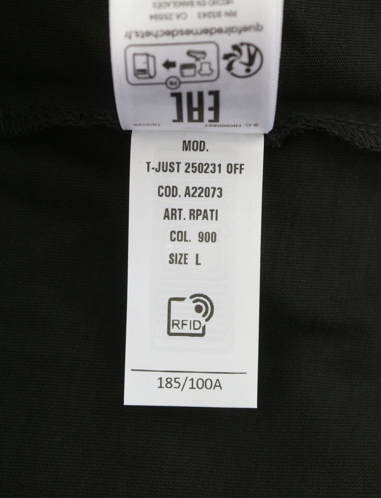 DIESEL T-Just 250231 Off Men T-Shirt L Black Cotton Tricot Crew Short Sleeve