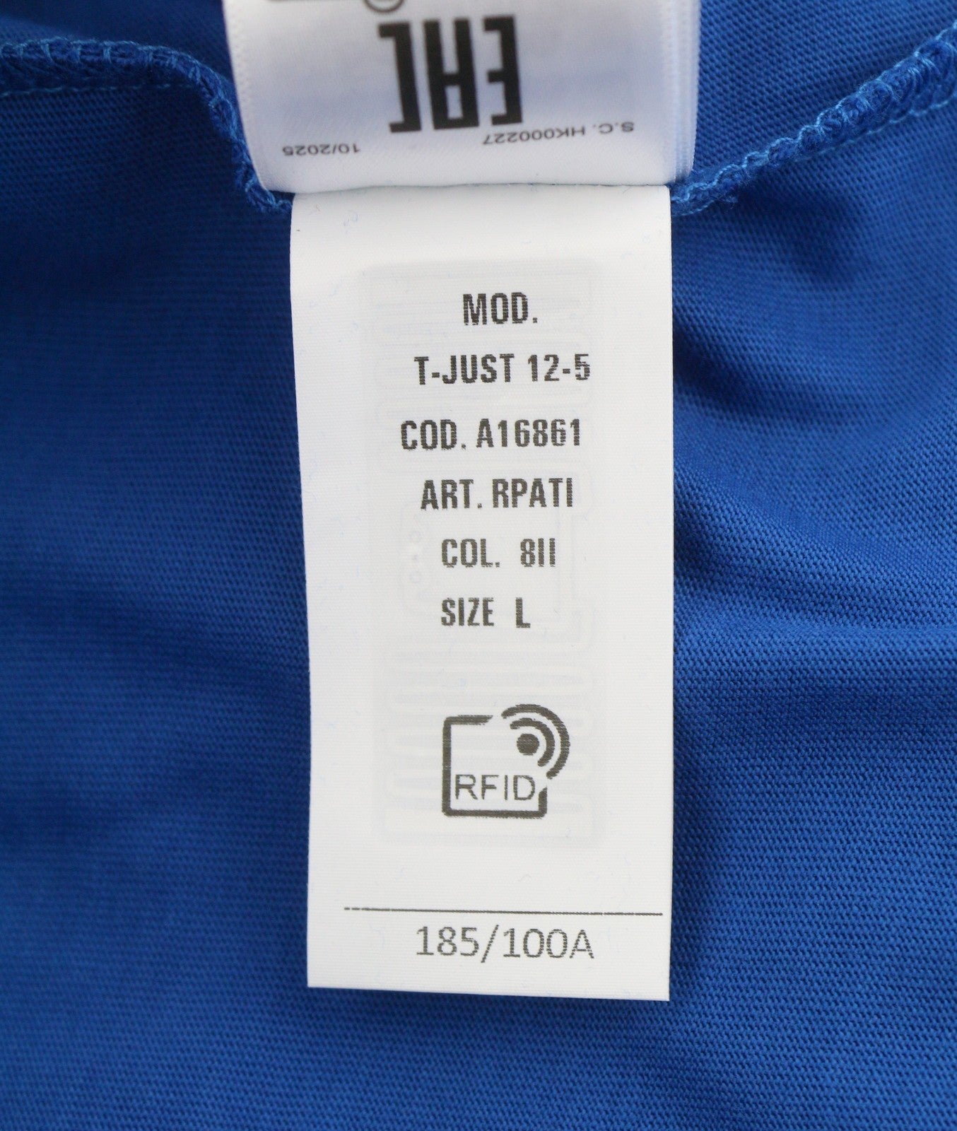 DIESEL T-Just 12-5 Men T-Shirt L Blue Cotton Tricot Short Sleeved