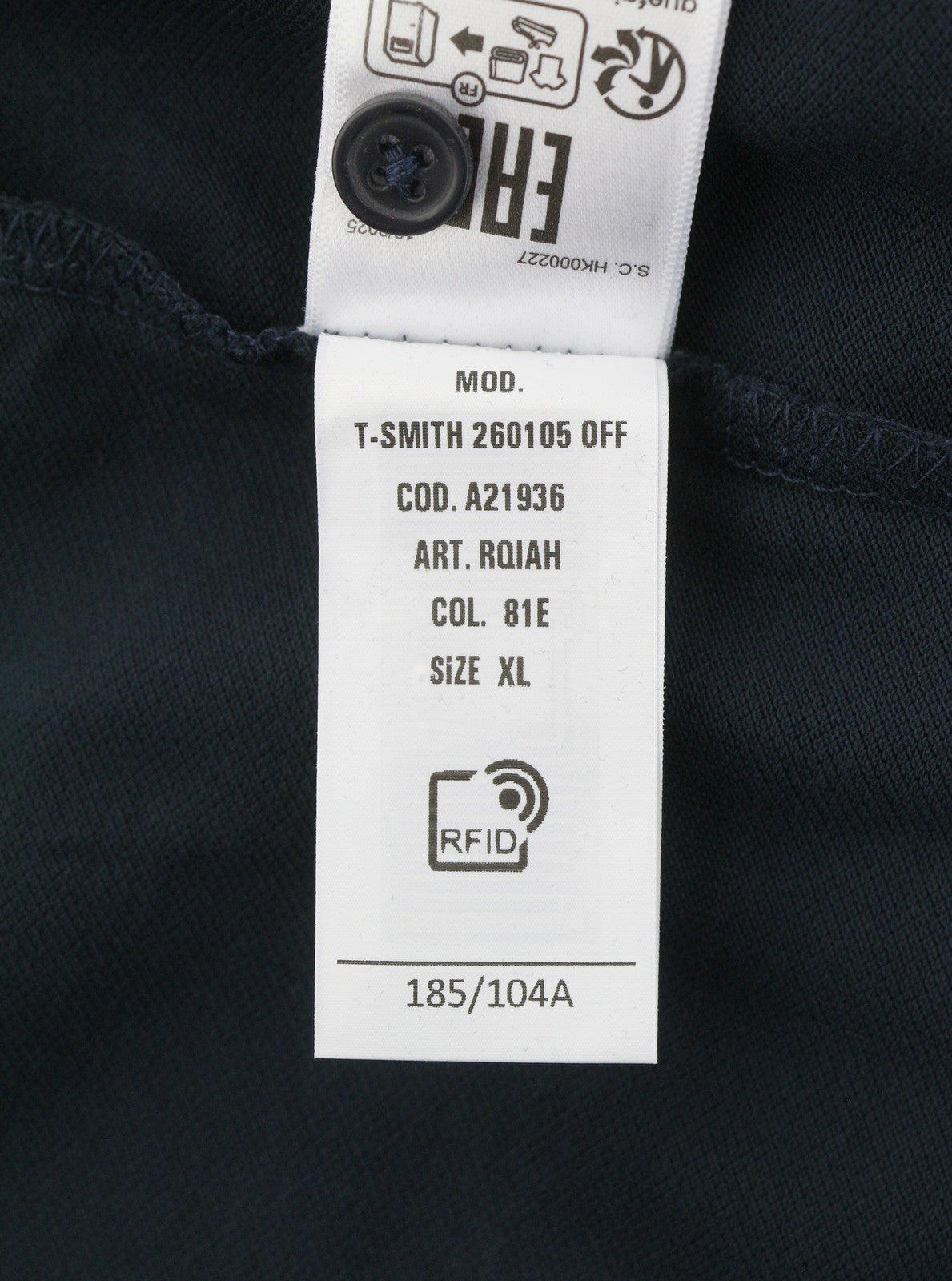 DIESEL T-Smith 260105 Off Men Polos XL Dark Blue Front Logo Short Sleeve