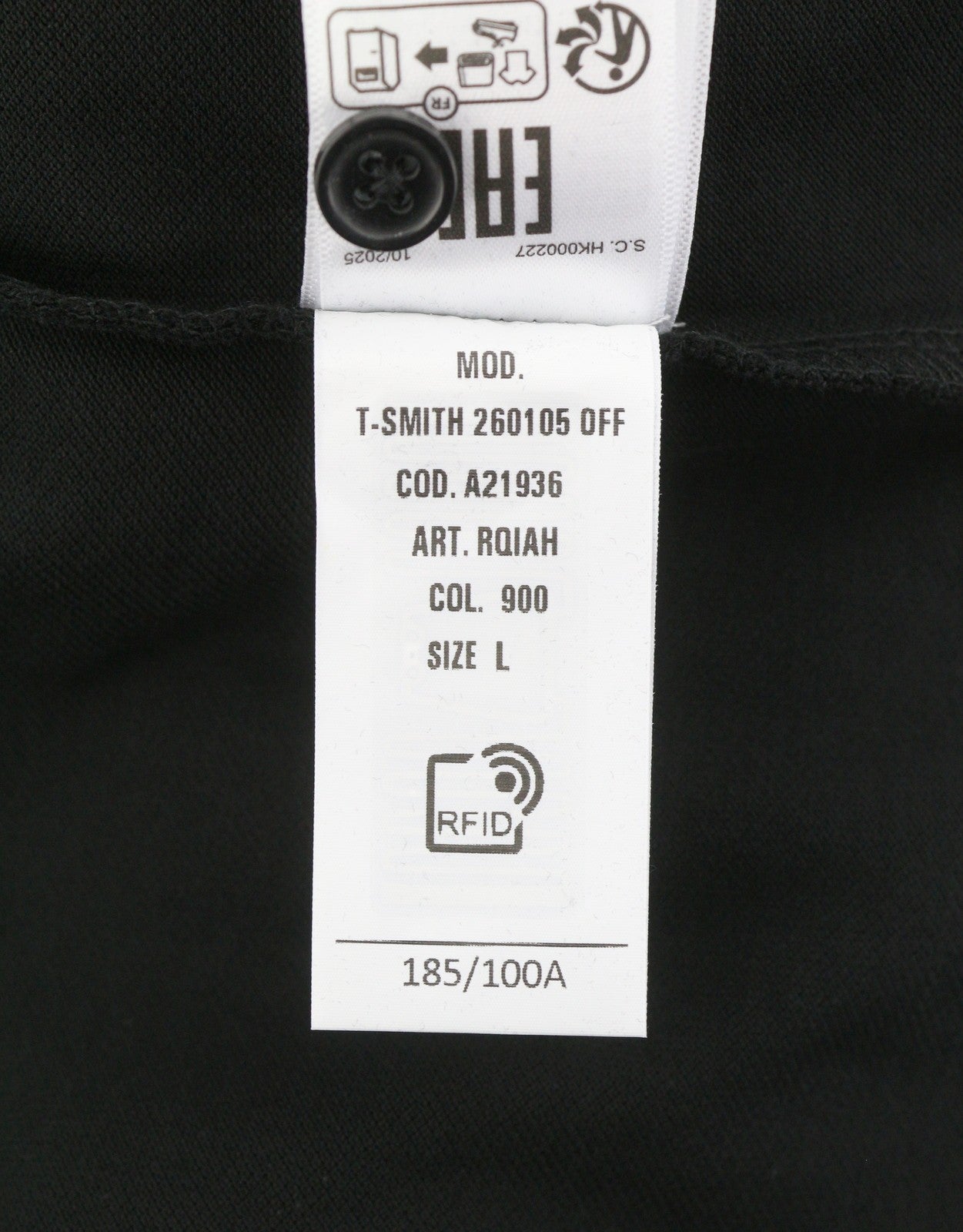 DIESEL T-Smith 260105 Off Men Polos L Black Front Logo Short Sleeve