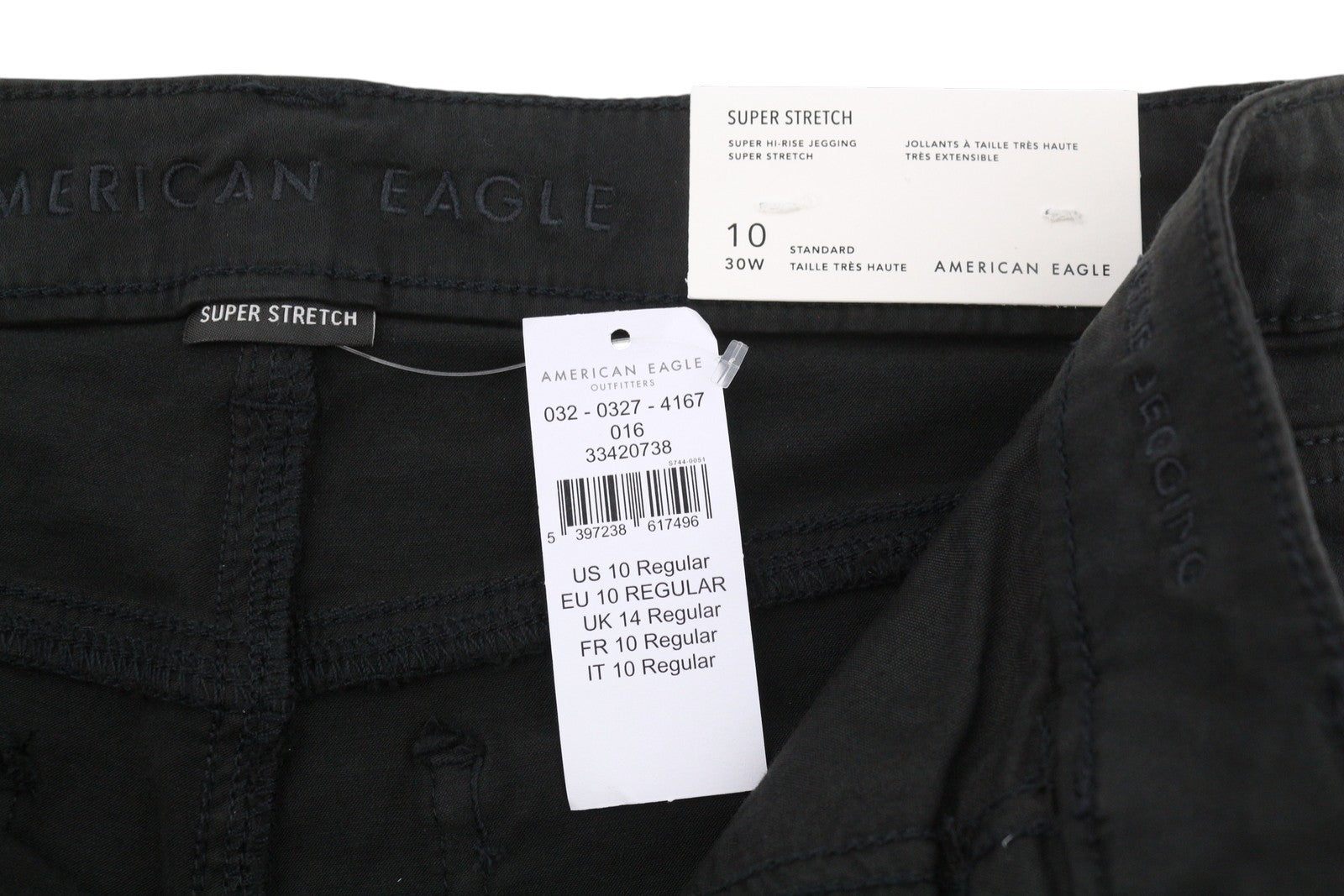 AMERICAN EAGLE OUTFITTERS Super Hi-Rise Jegging Women's Trousers W30 Stretch