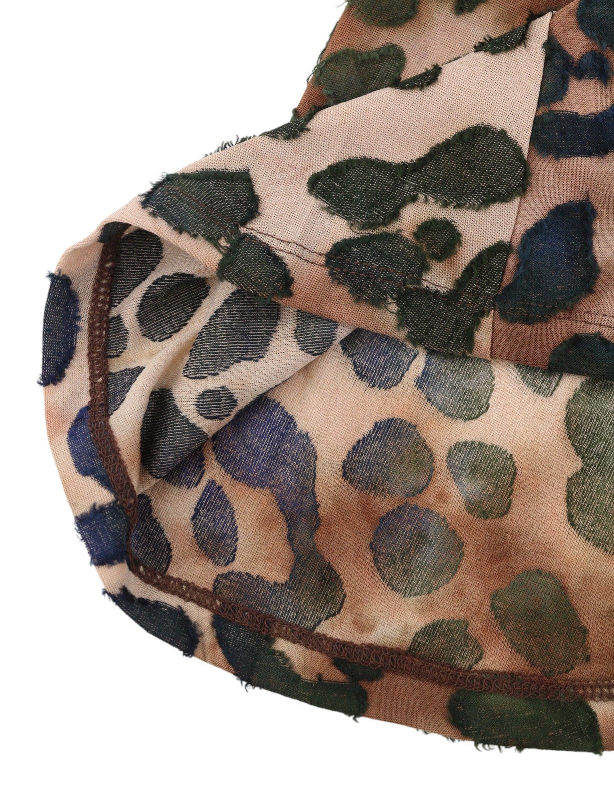 DESIGUAL Vest Felina Women's Dress S Brown Animal Print Textured Sleeve