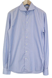 SUITSUPPLY Men's Formal Shirt 39/15 1/2 Extra Slim Blue Striped Pure Cotton