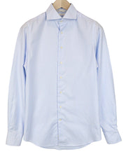 SUITSUPPLY Traveller Men's Formal Shirt 38/15 Blue Slim Pure Cotton Striped