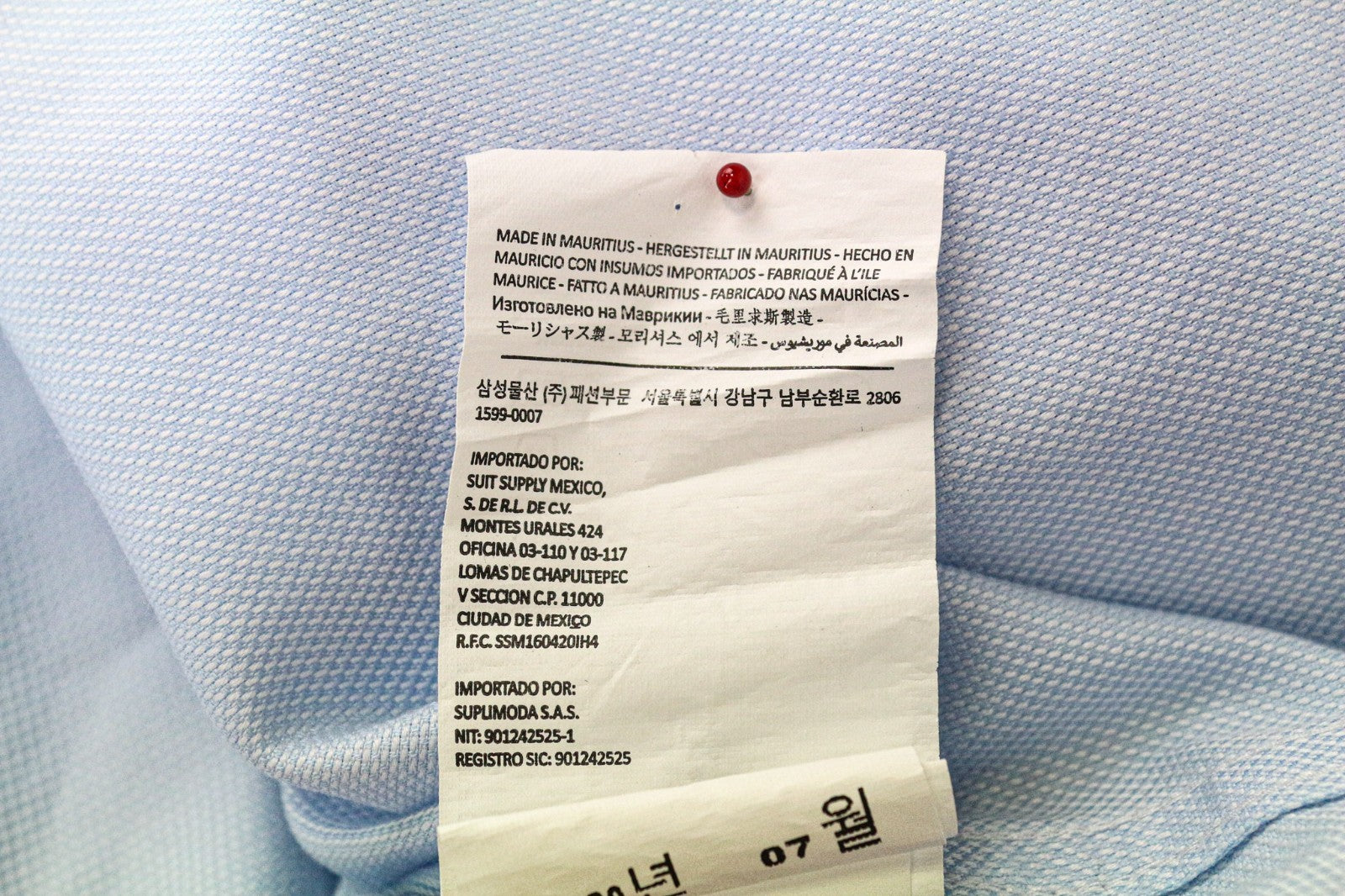 SUITSUPPLY Traveller Men's Formal Shirt 44/17 1/2 Slim Pure Cotton Blue Long Fit